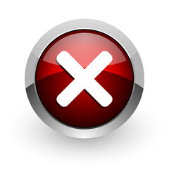 Obraz premium cancel red circle web glossy icon