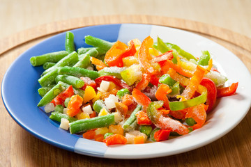 frozen vegetables on the plate