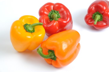 Red and orange bell peppers pattern