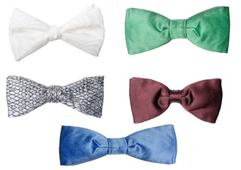 Retro bow ties isolated on white