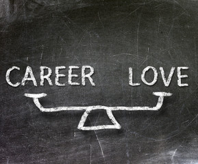 Balance of career and love on blackboard 