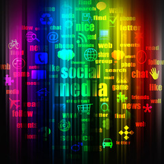 Social media   on abstract,  background