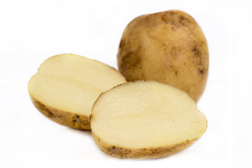Potato isolated on white background.High-resolution photography