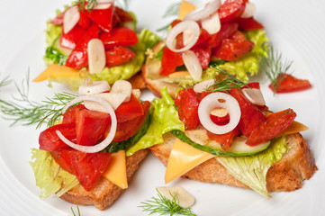 Toast with vegetables