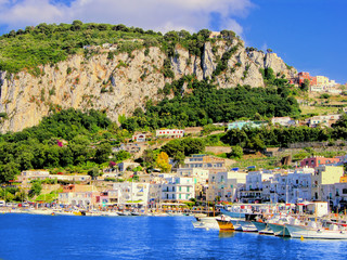 View of Marina Grande, the harbor of Capri, Italy