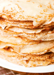 pancake yellow brown background. The food texture