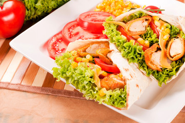 Tasty chicken wrap