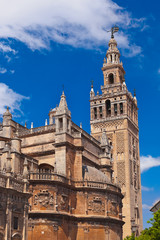 Fototapeta na wymiar Cathedral La Giralda at Sevilla Spain