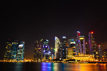 Plakat Singapore skyline at night