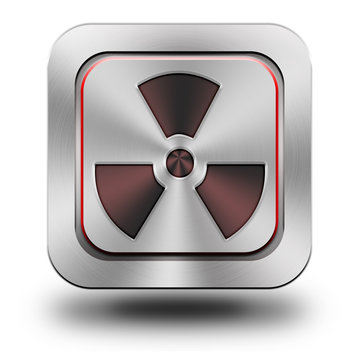 Radioactive aluminum glossy icon