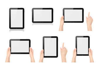 Set of digital tablets - obrazy, fototapety, plakaty