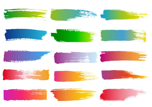 watercolor brush strokes, vector set