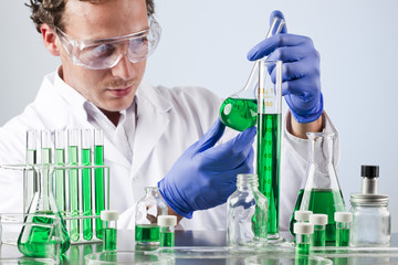 laboratory technician testing samples in the laboratory
