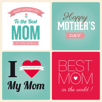 Happy mothers day card vintage retro type font