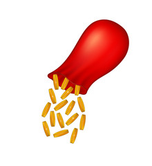 Money bag with golden coins