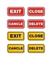 exit, close, delete, cancle signs