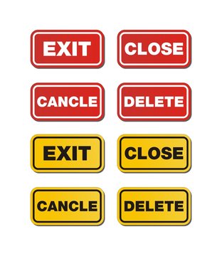 exit, close, delete, cancle signs