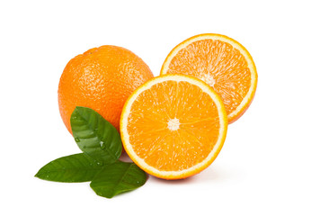 Orange fruit isolated on white background