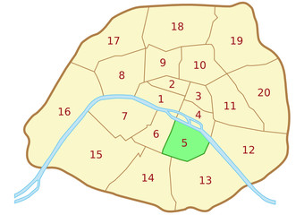 Plan du 5&egrave;me arrondissement de Paris