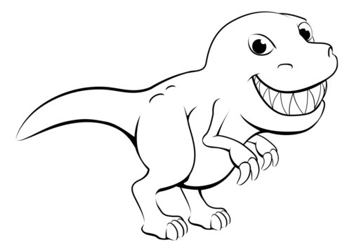Happy cartoon dinosaur