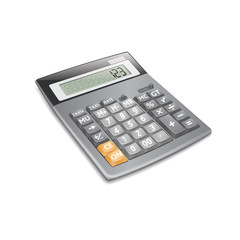 Electronic calculator on white background. Vector.