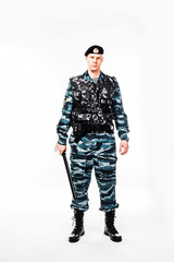 police special squad officer in full ammunition