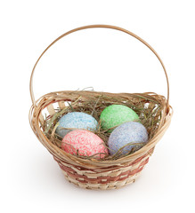 Easter backet isolated on white background with clipping path