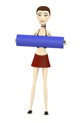 3d render of cartoon character with battery