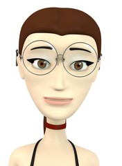 3d render of cartoon character with glasses