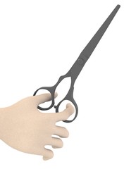 hair scissors in hand