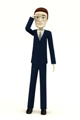 Obraz premium cartoon man in suit - looking