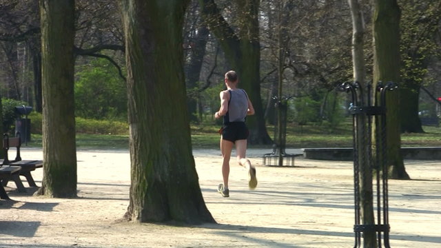 Male runner in the park
