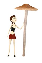 3d render of cartoon character with xerula radicata