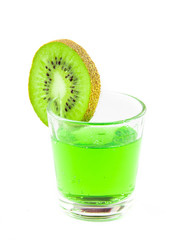 Fototapeta na wymiar Green drink with kiwi