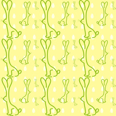 seamless pattern with symbols rabbits