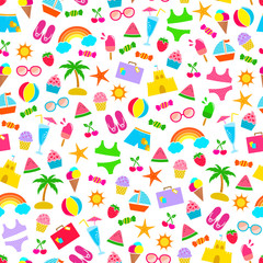 seamless pattern with summer icons