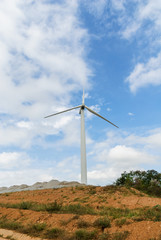 Wind turbines produce electricity in Thailand