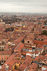 Fototapeta na wymiar City of Bologna ptaków widzenia. Dachy. Włochy. Europa.