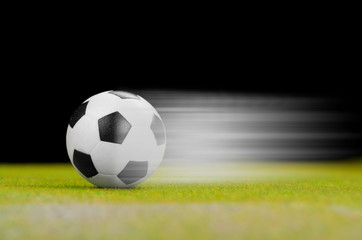 Soccer ball on the green grass.