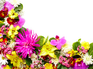 Floral greeting card with beautiful flowers.