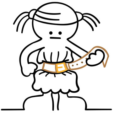 figur schnallt g&uuml;rtel enger