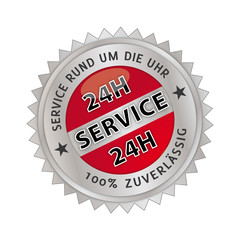 24h Service button Hotline Kundenservice, rot