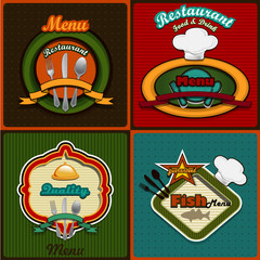Four menus set vintage style