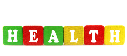 isolated text in wooden building blocks