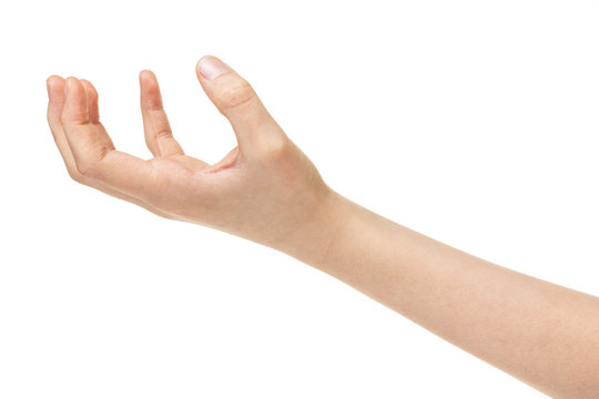 empty female teen hand