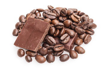 coffee beans and chocolate bars