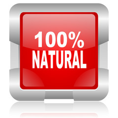 natural red square web glossy icon