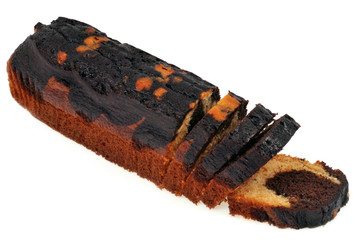 Marbré au chocolat industriel découpé