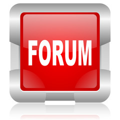forum red square web glossy icon