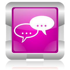 forum pink square web glossy icon